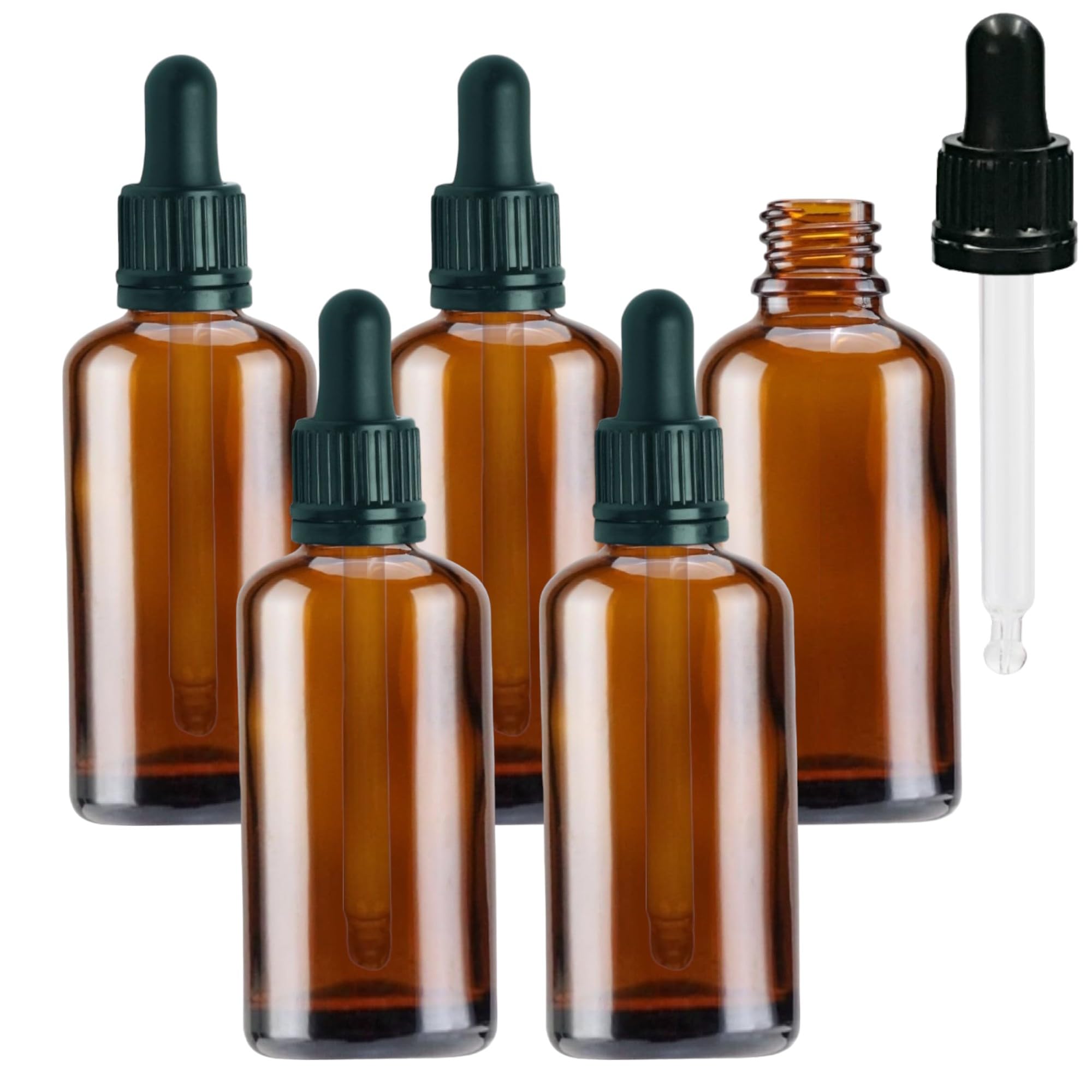 100ml Amber Glass Dropper Bottles with Tamper Resistant Pipette - Set of 2 - Leak-proof Aromatherapy and Skincare Containers - Elevate Your Aromatherapy and Skincare Routine!