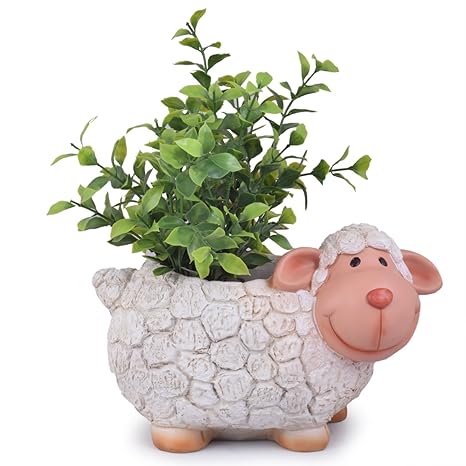 Wonderland Sheep Planter, pot, container of resin for home, garden, living room, decor, decoration, gift