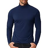 COOFANDY Men's Slim Fit Mock Turtleneck T Shirt Casual Basic Knitted Long Sleeve Pullover Sweater