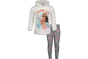 Disney Moana Fleece Pullover Hoodie and Leggings Outfit Set Infant to Big Kid Sizes (12 Months - 14-16)