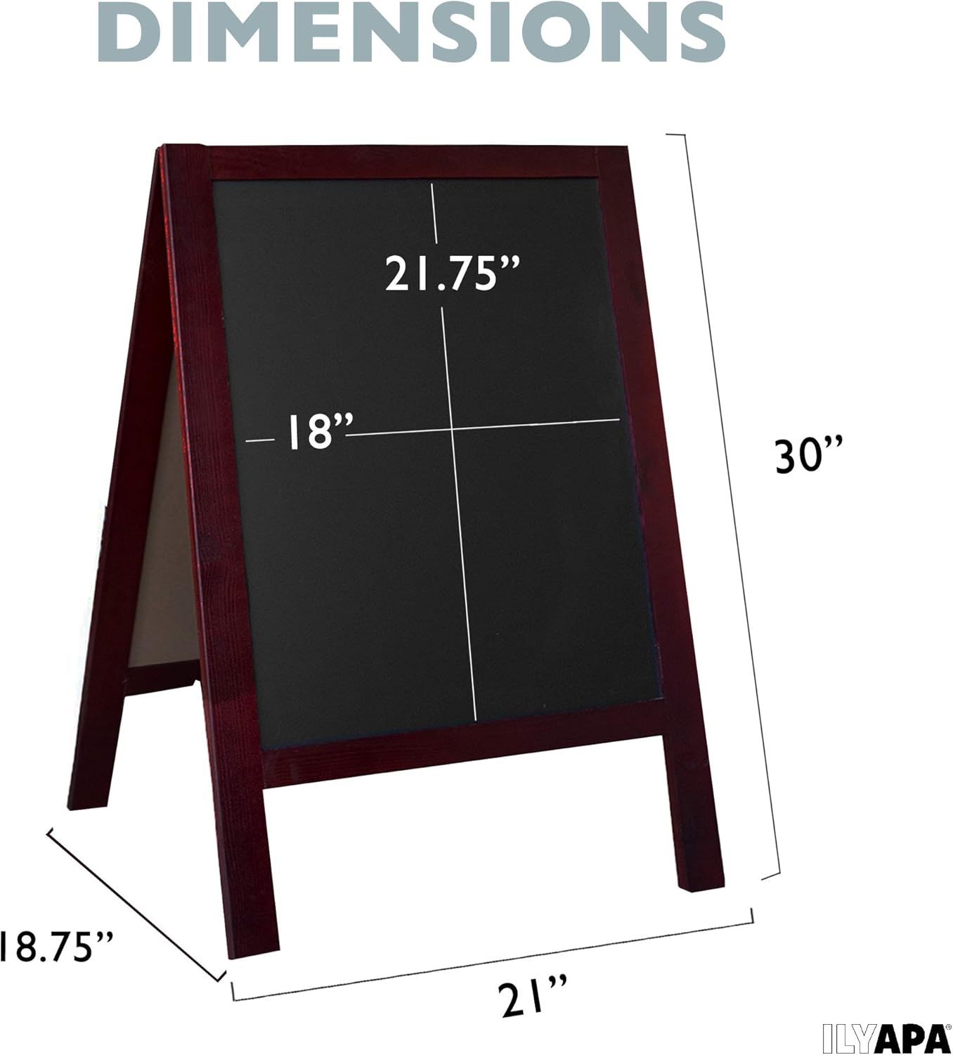 Wooden A-Frame Sign with Eraser & Chalk - Magnetic Sidewalk Chalkboard – Sturdy Freestanding Sandwich Board Menu Display for Restaurant, Business or Wedding : Office Products