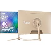 Pixio PX27U Wave Beige 27 inch 160Hz Refresh Rate 4K 3840x2160p Resolution Fast IPS Panel 1ms GTG Response Time Tilt Adjustable Gaming Monitor with Adaptive Sync