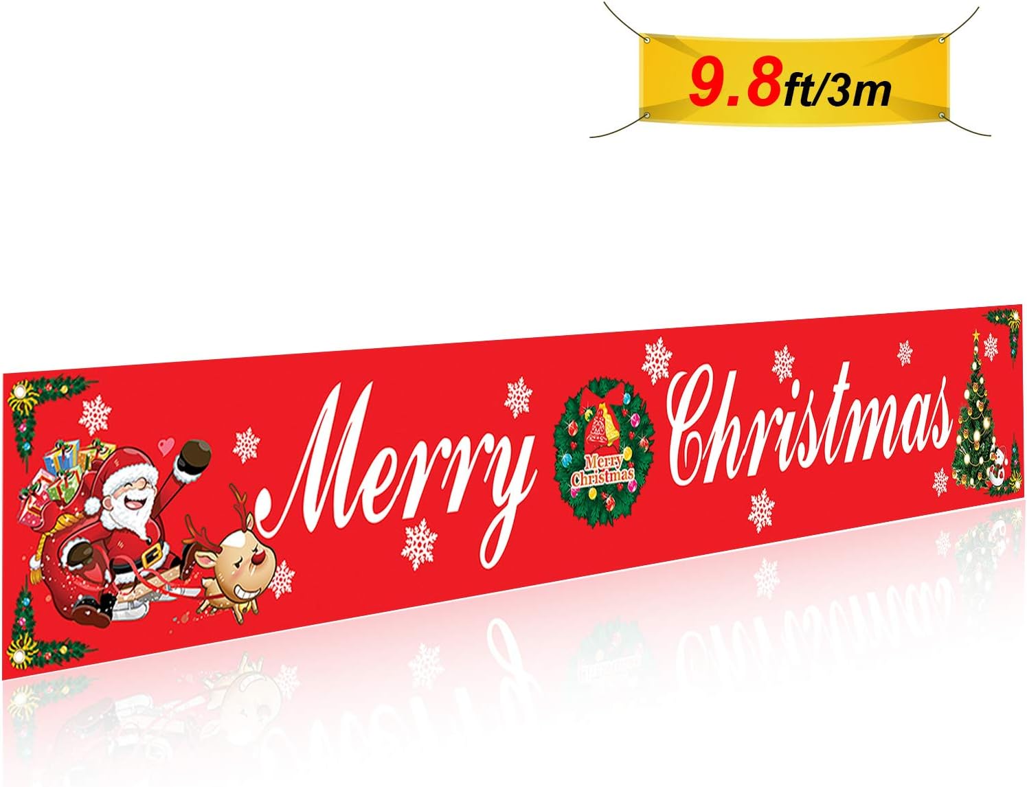 HOWAF Merry Christmas Banner for Party Decoration Indoor/Outdoor, Xmas Banner for Garden Wall, Table Decoration - Image 3