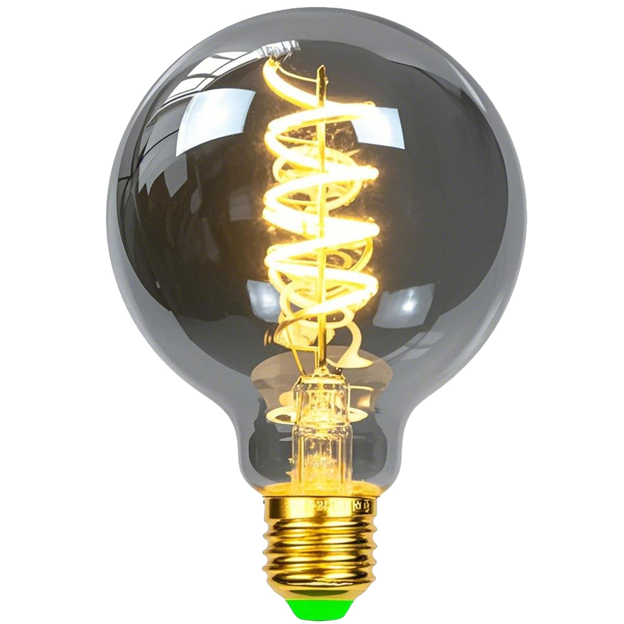 TIANFAN Vintage Led Bulbs Edison Bulb 4W Dimmable Smoke Glass 2700Kelvin Warm White Decorative Light Bulb (G80)