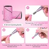 MelodySusie 100 Pcs Nail Drill Bits 180 Grit Sanding Bands for 3/32" Nail Drill view 3