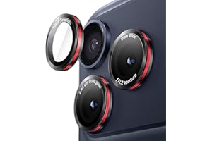 JETech Camera Lens Protector for iPhone 17 Pro 6.3-Inch and iPhone 17 Pro Max 6.9-Inch, 9H Tempered Glass Metal Individual Ri