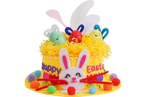 Yushanju Easter Crafts Kits Children DIY Easter Hat Kit Easter Chick Bunny Egg Crafts Kit Easter Crafts
