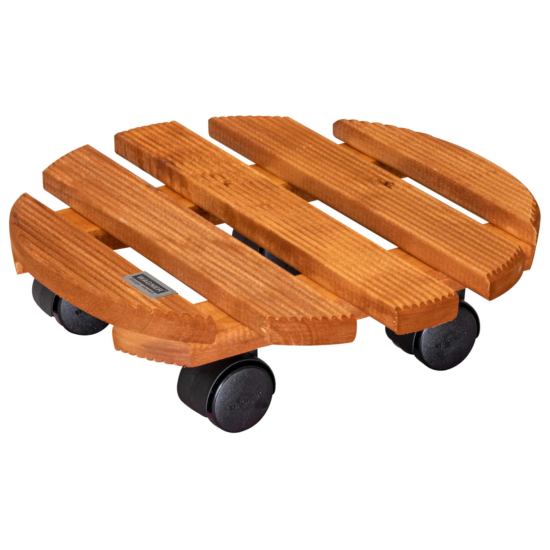 WAGNER Plant trolley COUNTRY Ø 30 x 8 cm I For indoor use I Non-slip rolling board I Made of FSC®-certificated solid wood, chestnut coloured I Load capacity 100 kg I Made in EU - 20018201