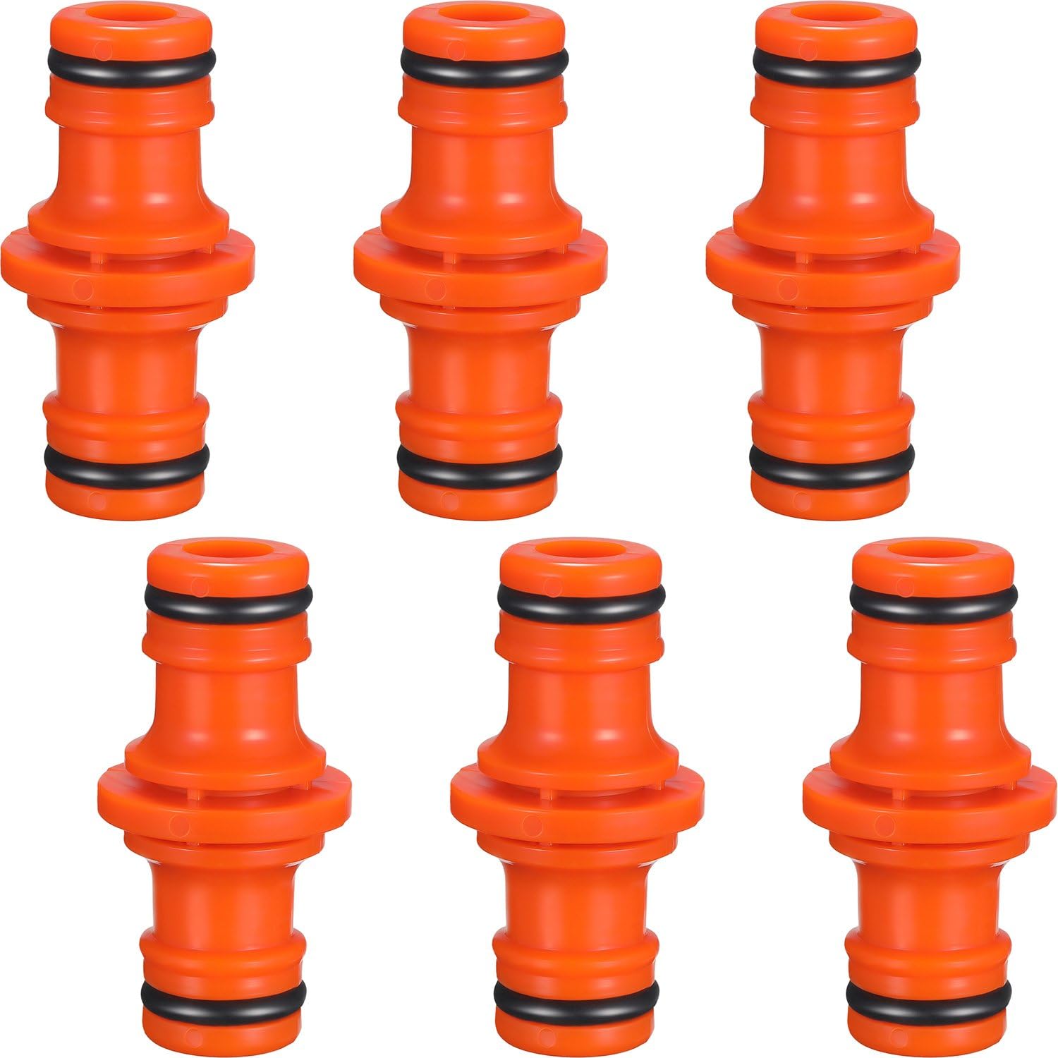 6 Pack Double Male Hose Connectors Extender for Join Garden Hose Pipe