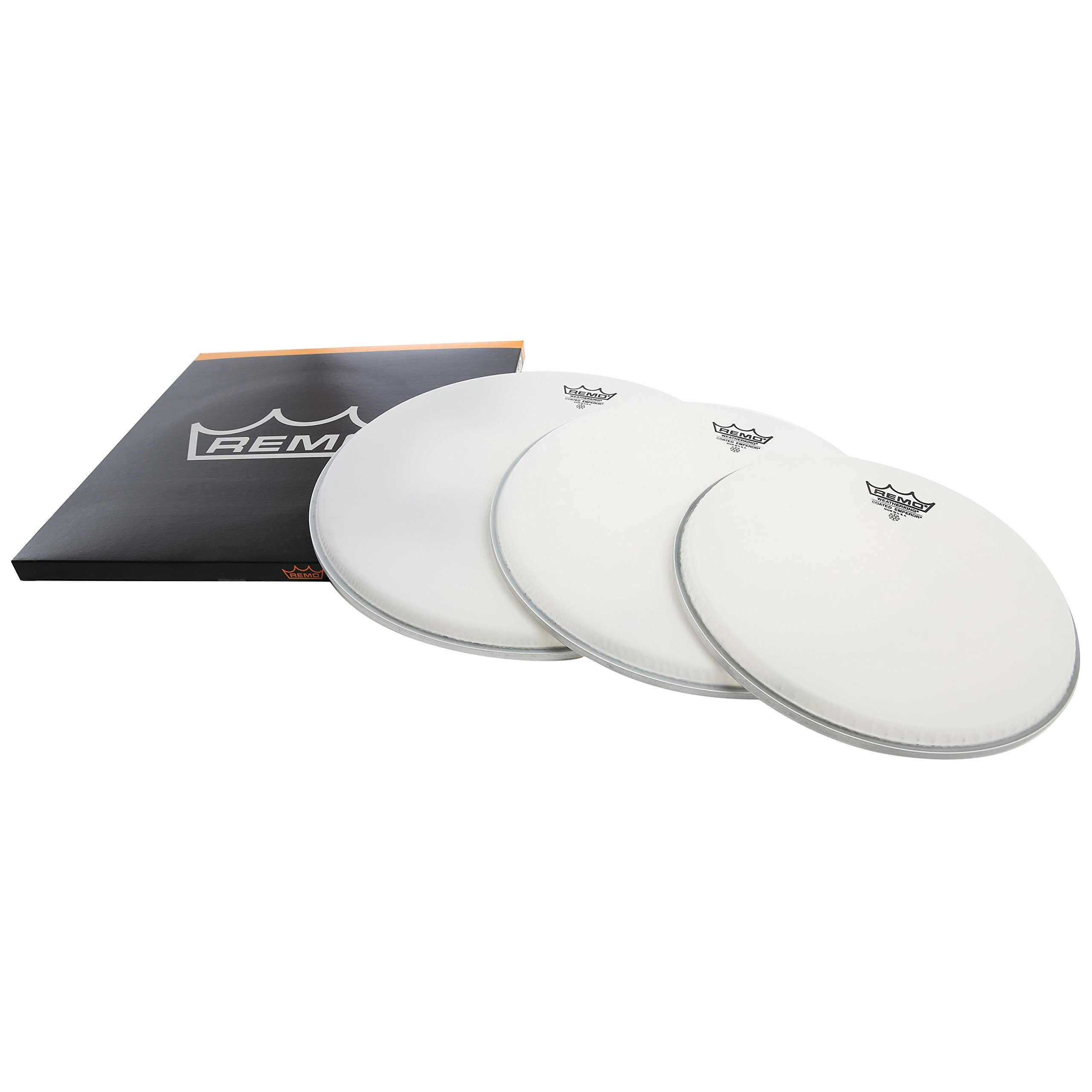 Remo Emperor PP-1412-BE-GW Drumhead White Brushed ProPack 10 Inches, 12 Inches, 16 Inches