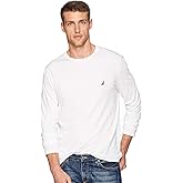 Nautica Men's Long Sleeve Solid Crew Neck T-Shirt Shirt, Bright White, XX-Large