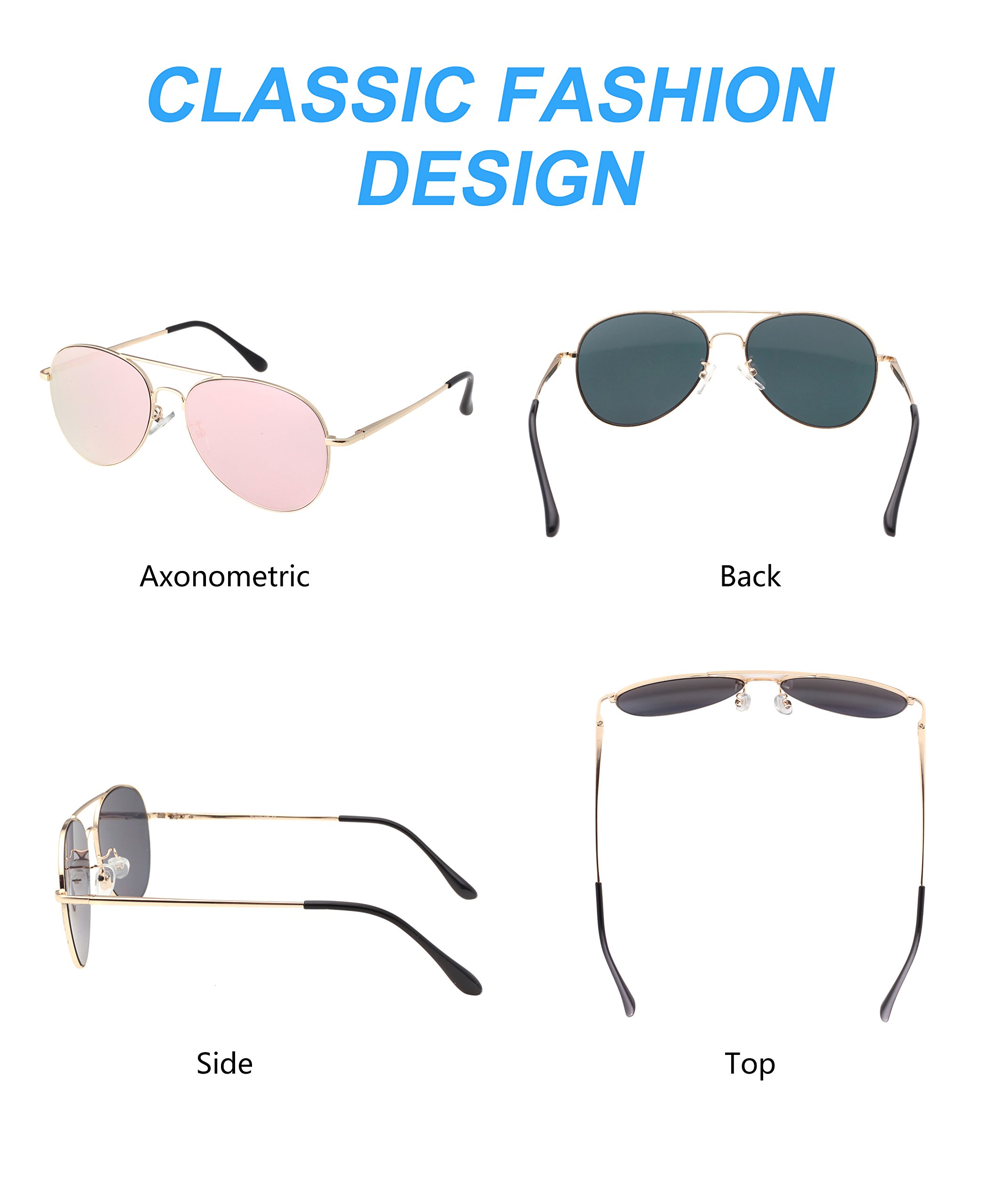 PUKCLAR Fashion Metal Frame Sunglasses for Men and Women Anti UV Anti Glare