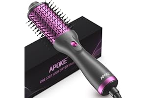 APOKE 1200W Ceramic Tourmaline Ionic Hair Dryer Brush Volumizer, One-Step Styling Tool, Black