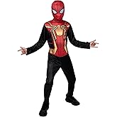 Marvel Integrated Spider-Man Official Youth Halloween Costume - Premium Quality Printed Jumpsuit with Pull On Fabric Mask