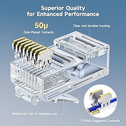 Cable Matters 100-Pack Cat 6 Pass Through RJ45