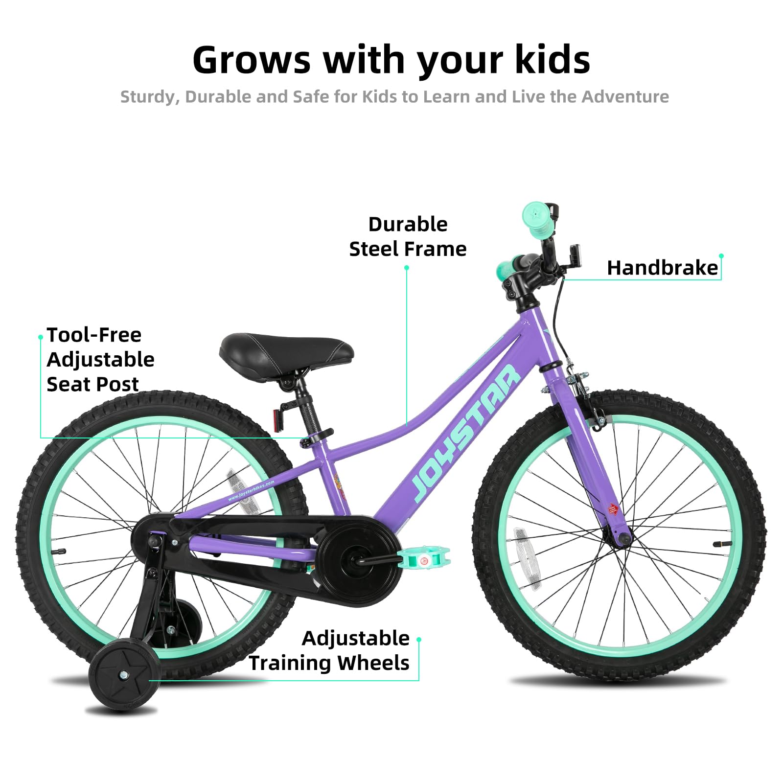JOYSTAR NEO 20 Inch Kids Bike for Ages 6-10 Years Old Boys & Girls, 20 Inch Wheels Kids Mountain Bike with Training Wheels & Handbrake, Kids' Bicycles, Multiple Colors
