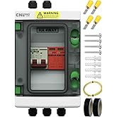 CNLonQcom Solar Disconnect Switch 40 Amp DC 500V Circuit Breaker with Lightning Surge Protector Arrester and IP65 Breaker Box for Outdoor Solar Panel System