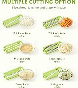 ADOV All in 1 Mandoline Slicer 8 Blades Food Container Hand Guard Lime view 3