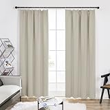 Deconovo Beige Pencil Pleat Blackout Curtains 2 Panels 95 Inch Thermal Insulated view 5