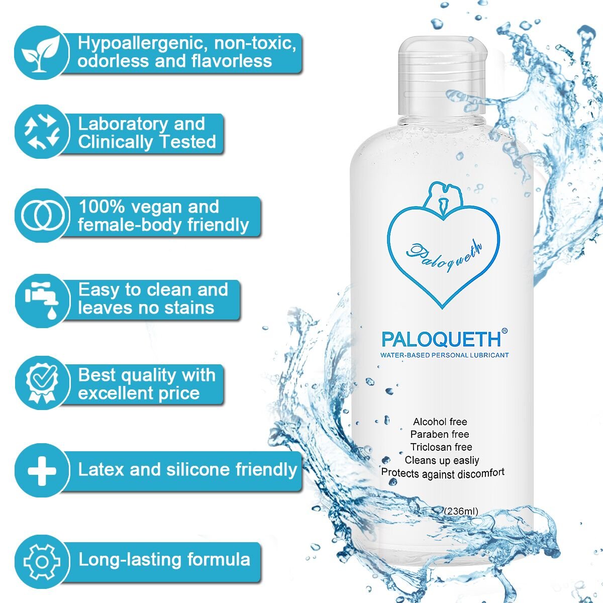 Water Based Lubricant, PALOQUETH Natural Premium Long-lasting Value Based Lube - Image 3