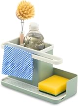 simplywire Sink Tidy Caddy with Drip Tray Sage Green White