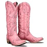 Yolkomo Pink Knee High Cowgirl Boots Western Cowboy
