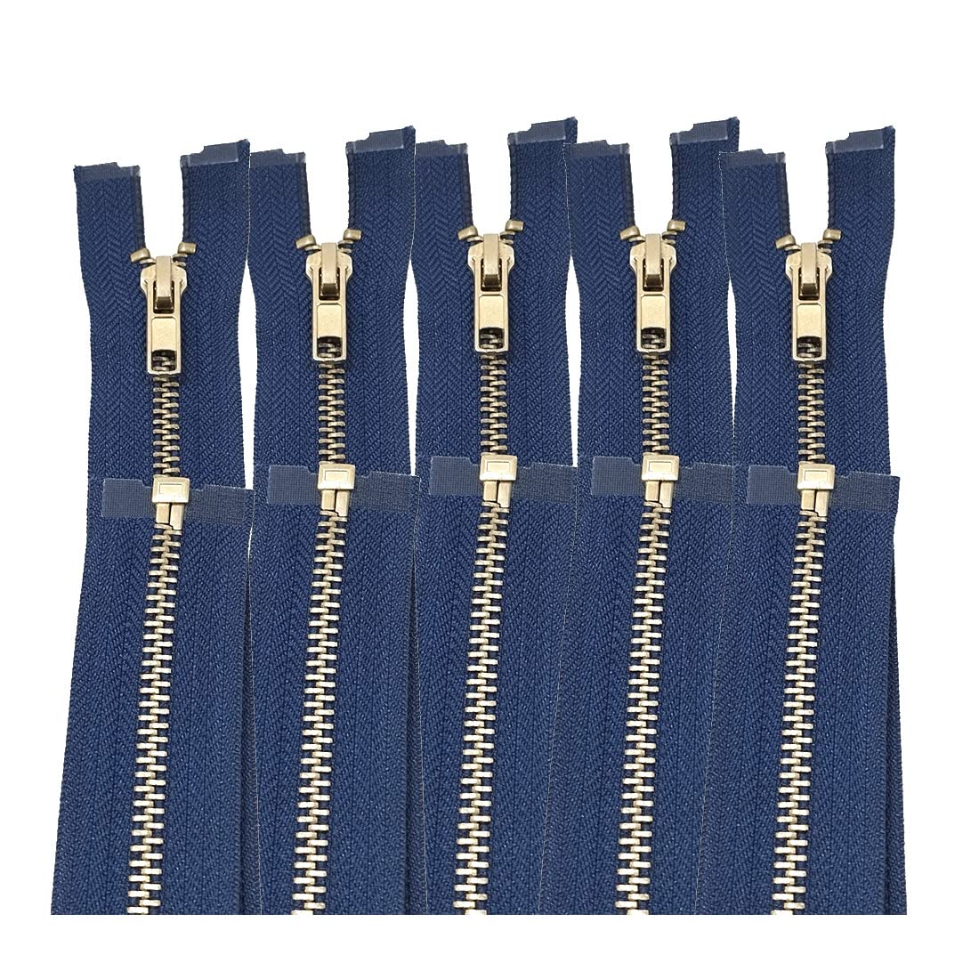 5 Pieces/Open Metal Zippers, Available in Maya 5#, Sewing Zipper, Black, Blue, Gold, Silver, Measurements, Zip for Sewing on Clothes, (80cm 5U, 330)
