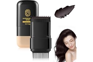 CHINOSUO 2-in-1 Hair Color Stick & Comb, Waterproof and Sweat-Proof Hair Dye Comb, Instant Convenient Root Touch Up for Gray Hair, Touch up Comb for Women & Men (Black Bronw)