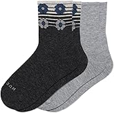 HUE Women's Merino Wool Warm Winter Mini Crew Breathable Natural Temperature Regulating Athletic Socks 2 Pair Pack