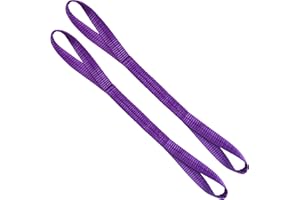 SUMPLUCT Lift Sling Straps,1" x 2' 2-Ply Heavy Duty Flat Eye Lift Slings,Polyester Lifting Strap Nylon Tree Saver Recovery Strap Web Sling Rigging Moving Tow Hoist Gear Straps 3200 lb 2600 lb 6400 lb 2 Pack