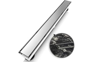 WEBANG 24 Inch Linear Shower Drain Rectangular Floor Drain with Accessories Reversible 2-in-1 Cover Tile Insert Grate Removable SUS304 Stainless Steel CUPC Certified Brushed
