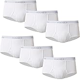Hanes Men's Underwear Brief Pack, Full Rise Cotton Briefs, Moisture-Wicking Underwear, White, Multi-pack