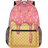 GzLeyigou Daypack Backpacks 16 Inch Bookbags for Students, Ice Cream School Backpack Laptop Shoulder Bag Daypack for Travel Hiking Camping, Casual Daypack for Girls Boys Women Men