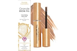 Grande Cosmetics GrandeBROW-FILL Volumizing Brow Gel, Tinted or Clear Eyebrow Mascara, Soft Flexible Hold, Water Resistant