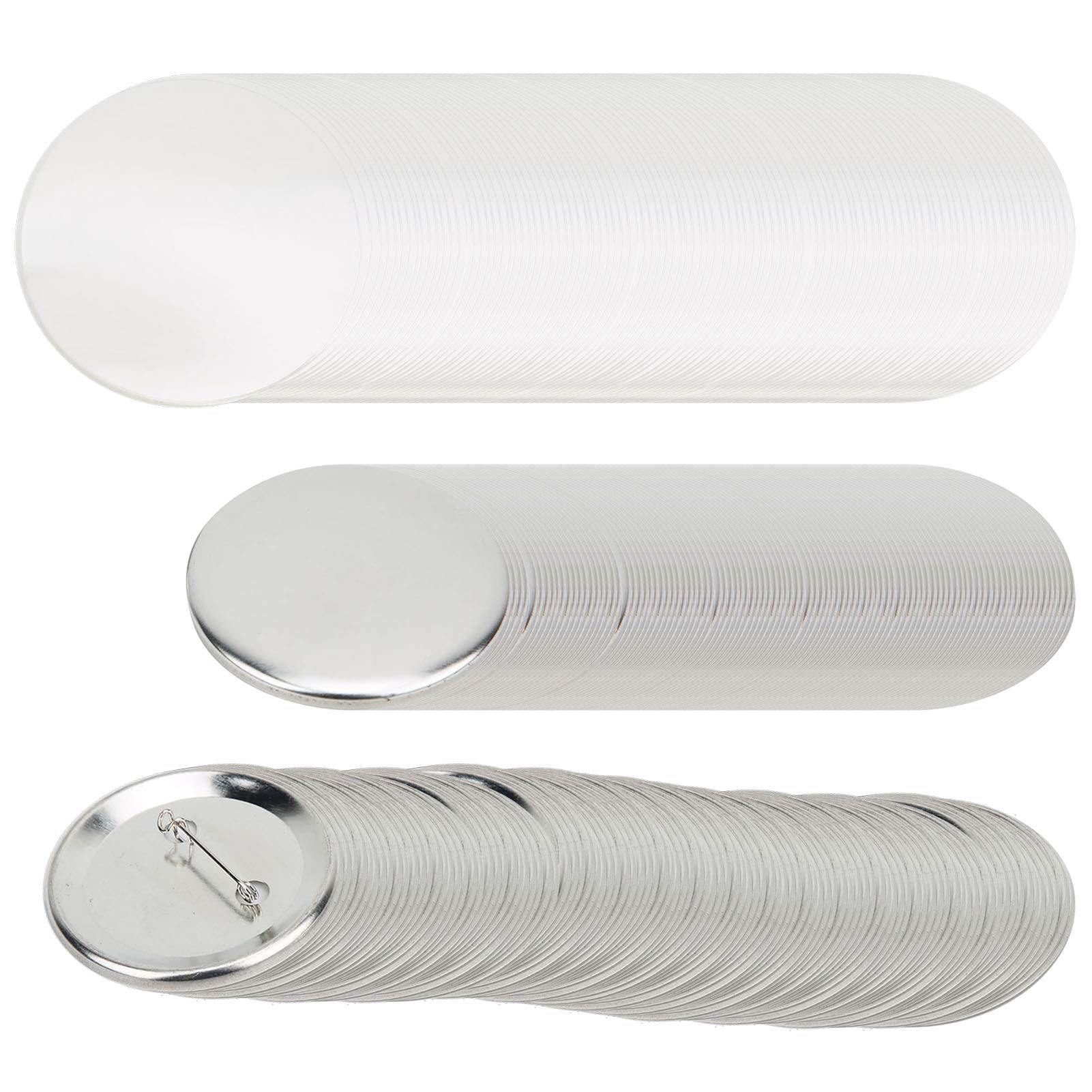 Badge Making Supplies, 56mm Pin Button Parts, 100 Sets, DIY Craft Materials