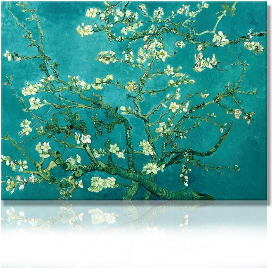Almond Blossom Canvas Prints by Vincent Van Gogh-Giclee Oil Painting Rural Wheat Landscape Printed Wall Art Elegant Wall Decor Picture for Living Room Bedroom Dining Room Home Decor No Frame-16×12"