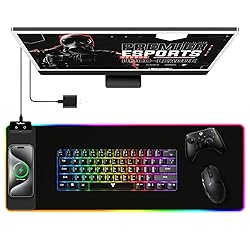 TopMade RGB Gaming Mouse Pad, 15W Wireless Charging