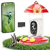 2K Hummingbird Feeder Camera Outdoor - AI Identify 10000+ Birds, Ant Bee Proof, Instant Notification - Great Gift for Bird Lovers