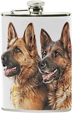 Coosun Dessin Chien Berger Allemand Gourde Avec Pu Cuir
