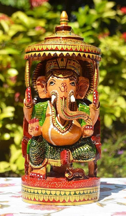 Amazon Com Craftvatika Beautiful Wooden Ganesha Statue Perfect