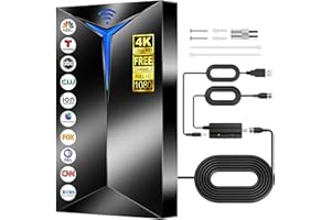 WEWIST 2026 Upgraded TV Antenna with Inline Amplifier, 2200+ Miles Long Range for Local Channels, Indoor Outdoor HDTV Antenna for Smart TV - Clear Reception for 8K 4K 1080P, 26ft Cable