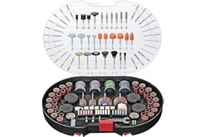 POPULO 305-Piece Rotary Tool Accessories Kit, 1/8-inch Diameter Shanks, Universal Fitment for Easy Cutting, Grinding, Sanding, Sharpening, Carving and Polishing, Storage Case.…