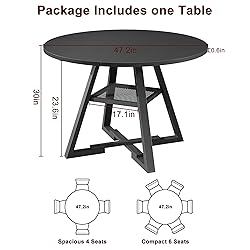 Jocoevol Round Dining Table for 4,Kitchen Dining