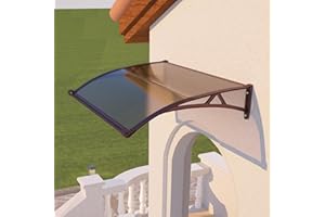 DAWNINGHOMM Awning for Door Entrance with Drainage, 40x48 Inch Awnings for Doors Exterior, Polycarbonate Cover with Plastic Steel Bracket, UV Rain Snow Protection Window Awnings Exterior for House, Porch, Patio