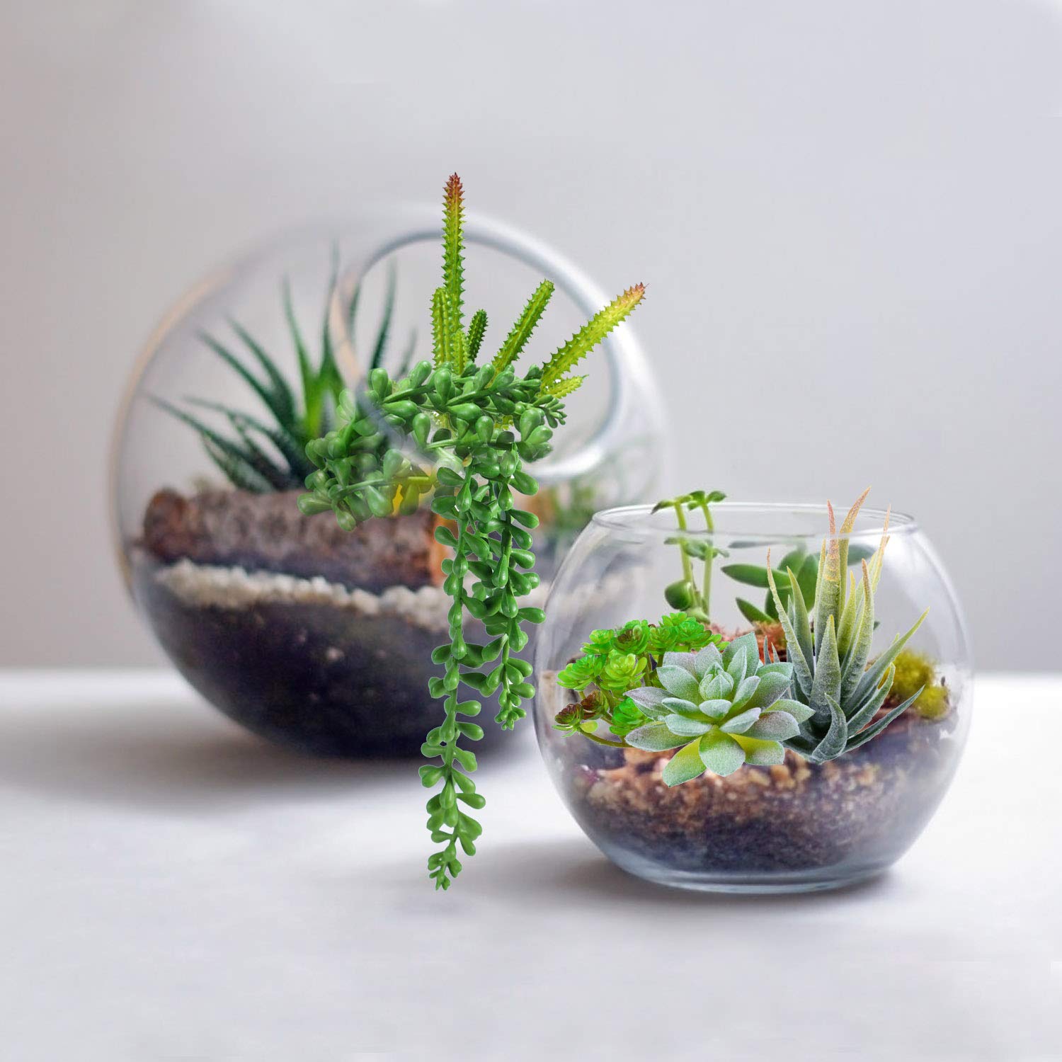 Beaspire Artificial Fake Succulent Plants 5 PCS Fake Plants Unpotted Faux Succulent Assorted for Indoor or Outdoor Decor, Office and Garden Arrangements Decoration