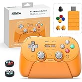8Bitdo Pro 3 Bluetooth Controller with TMR Joysticks, Swappable ABXY Buttons, Pro Back Buttons, Charging Dock, Hall Effect Triggers for Switch/Switch 2, Windows, Apple, SteamOS, Android (Orange)