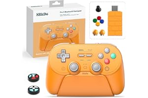 8Bitdo Pro 3 Bluetooth Controller with TMR Joysticks, Swappable ABXY Buttons, Pro Back Buttons, Charging Dock, Hall Effect Tr