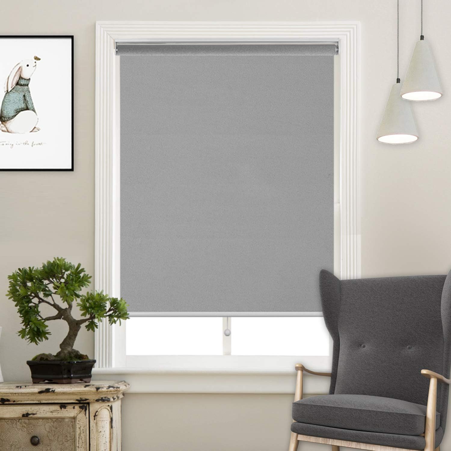 Cordless Roller Shades Light Blocking UV Protection Window