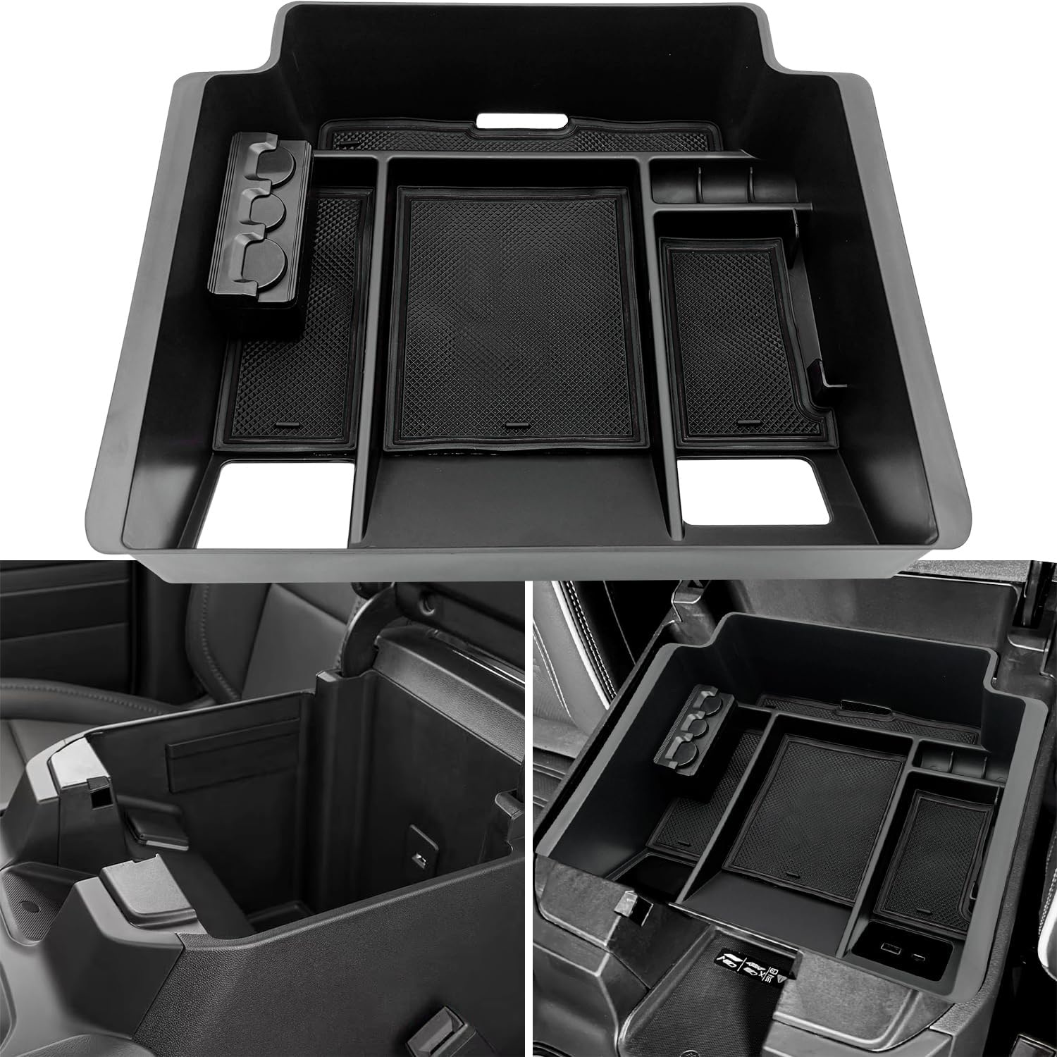 Photo 1 of EVTIME Center Console Organizer fit for GMC 2023 2024 2025 Sierra/Chevy Silverado 1500 Accessories, 2024-2025 2500HD 3500HD (Wireless Charger With Full Console w/Bucket Seats Only)