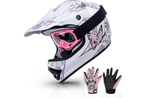 TCMT Kids Girls Motorcycle Motocross ATV Dirt Bike Helmet Youth Offroad Street BMX Helmet Gloves Goggles Dot Approved